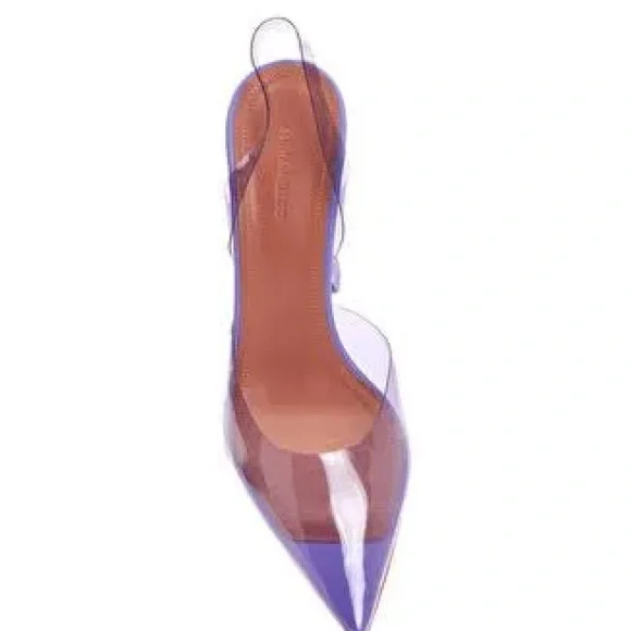 Amina Muaddi Lavender Slingback Heels